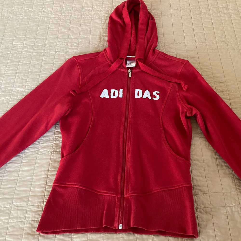 2/$10 - Adidas Red hoodie with pockets - Size Small